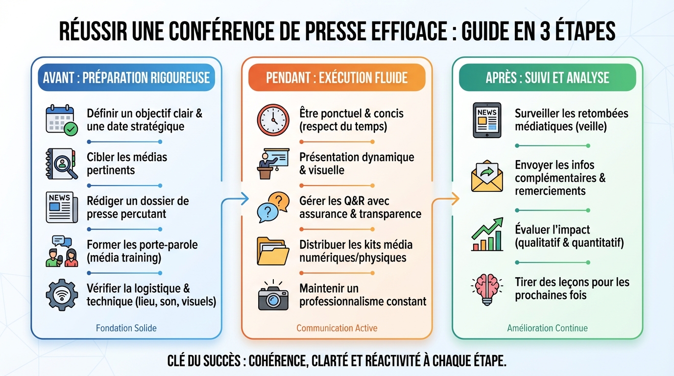 Les étapes pour organiser une conférence de presse