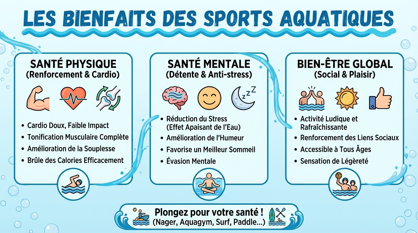 Les différentes disciplines de sports aquatiques