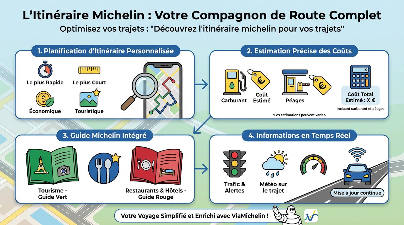 Découvrez l'itinéraire michelin pour vos trajets 1 Qu'est-ce que l'itinéraire Michelin ?