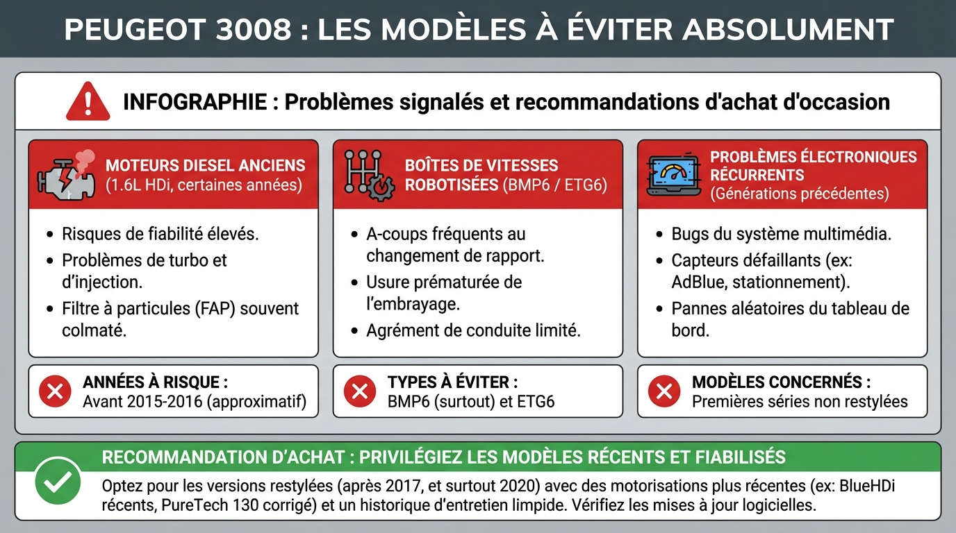 Peugeot 3008 : les modèles à éviter absolument 1 Pourquoi éviter ces modèles ?