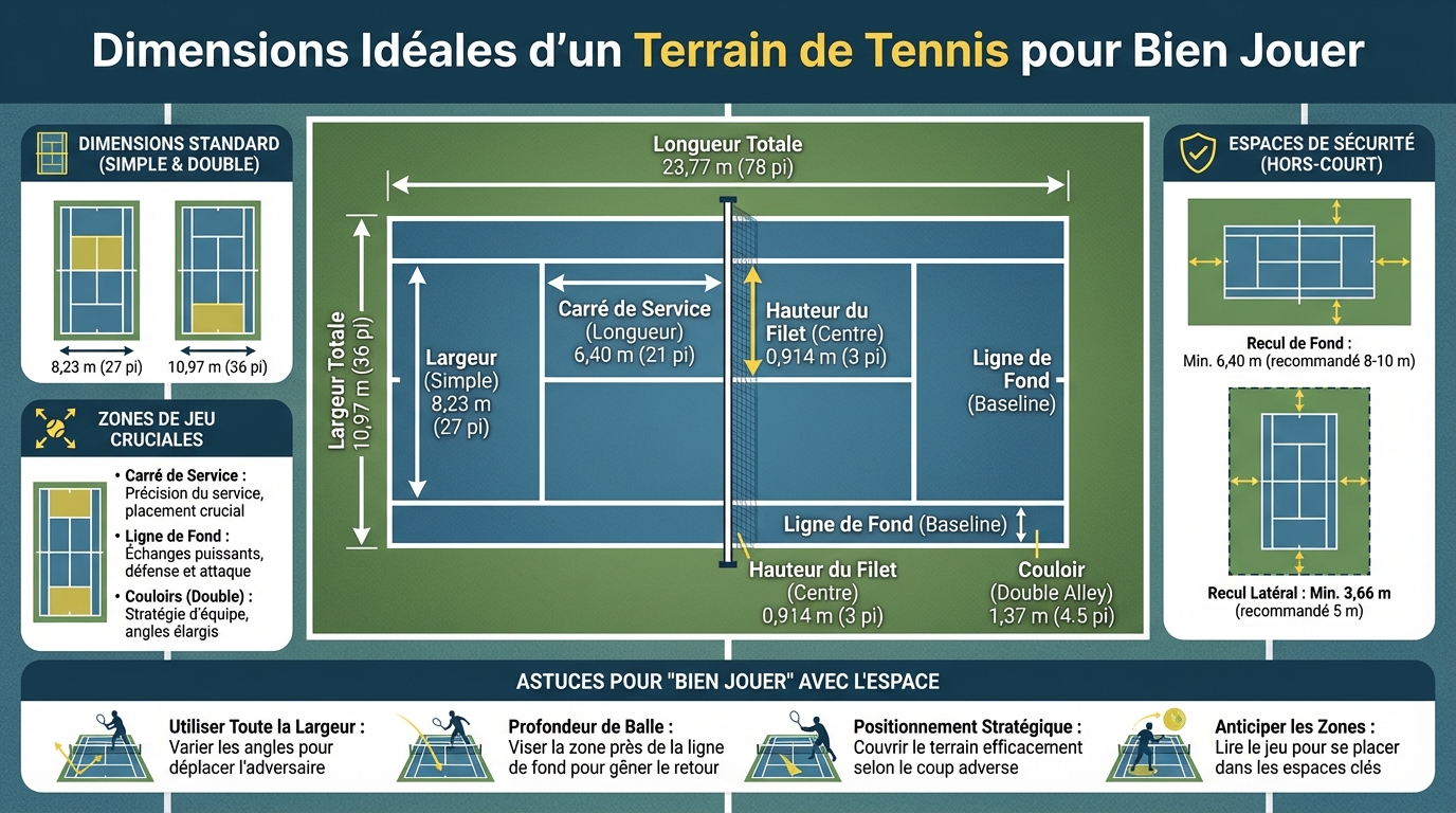 Normes officielles des terrains de tennis