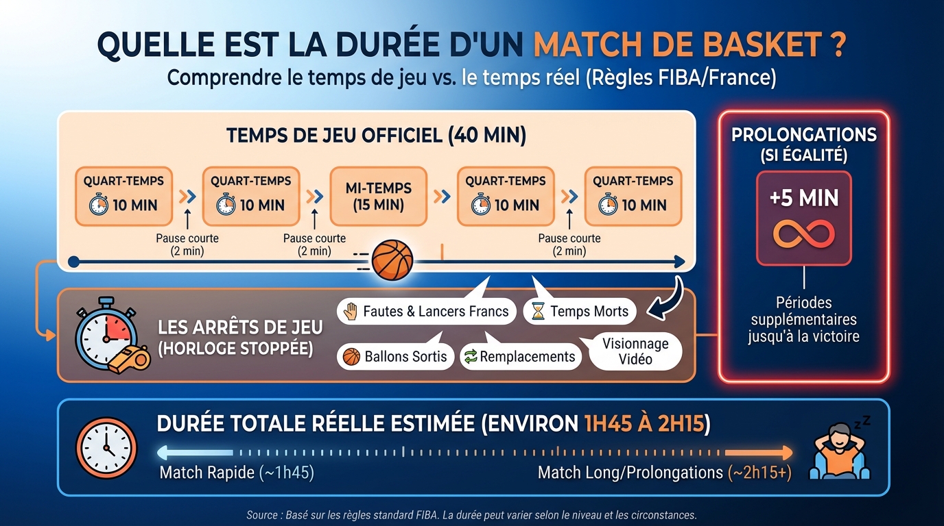 Quelle est la durée d'un match de basket ? 1 Règles du temps de jeu